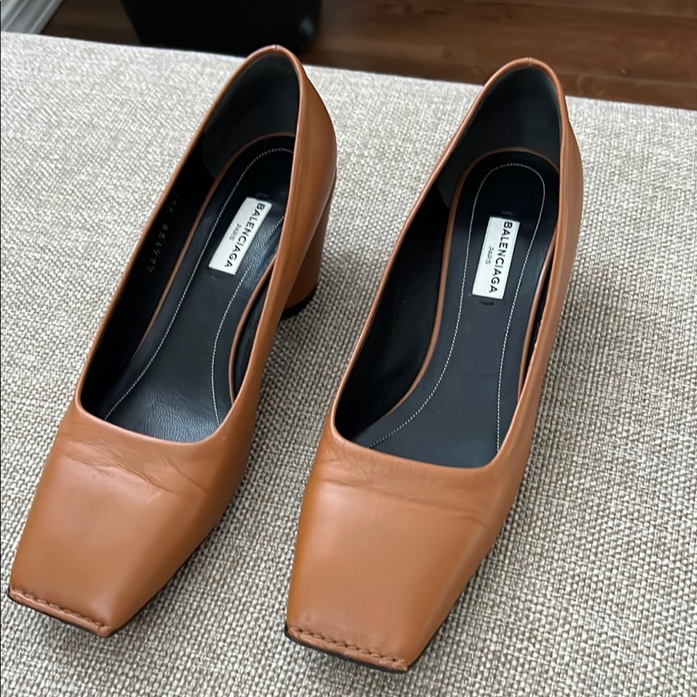 Balenciaga Women's Tan Leather Heels